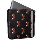 Rotes und schwarzes Schmetterlingsmuster Laptopschutzhülle (Vorne Rechts)