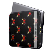 Rotes und schwarzes Schmetterlingsmuster Laptopschutzhülle (Vorderseite Links)