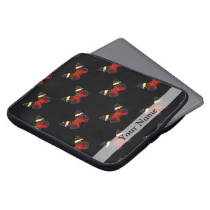 Rotes und schwarzes Schmetterlingsmuster Laptopschutzhülle