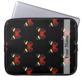 Rotes und schwarzes Schmetterlingsmuster Laptopschutzhülle (Vorderseite)