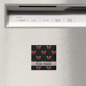 Rotes und schwarzes Schmetterlingsmuster Magnet (In Situ (Geschirrspüler))