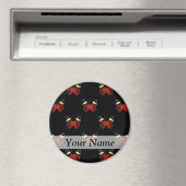 Rotes und schwarzes Schmetterlingsmuster Magnet (In Situ (Geschirrspüler))