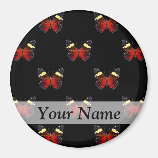 Rotes und schwarzes Schmetterlingsmuster Magnet