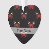 Rotes und schwarzes Schmetterlingsmuster Ornament (Vorderseite)