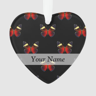 Rotes und schwarzes Schmetterlingsmuster Ornament