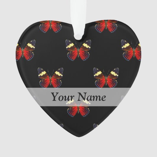 Rotes und schwarzes Schmetterlingsmuster Ornament (Vorderseite)