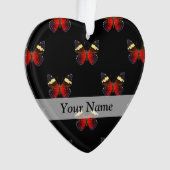 Rotes und schwarzes Schmetterlingsmuster Ornament (Vorderseite)