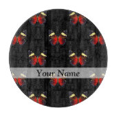 Rotes und schwarzes Schmetterlingsmuster Schneidebrett (Vorderseite)