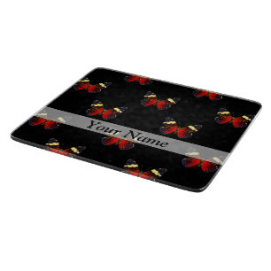 Rotes und schwarzes Schmetterlingsmuster Schneidebrett