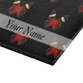 Rotes und schwarzes Schmetterlingsmuster Schneidebrett (Ecke)