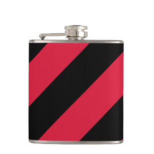 Rotes und schwarzes Streifen-Vinyl wickelte Flachmann