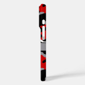 Rotes und schwarzes Tarnmuster personalisiert Case-Mate iPhone Hülle (Rückseite / Links)
