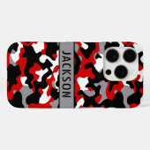 Rotes und schwarzes Tarnmuster personalisiert Case-Mate iPhone Hülle (Rückseite (Horizontal))