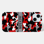 Rotes und schwarzes Tarnmuster personalisiert Case-Mate iPhone Hülle (Rückseite (Horizontal))
