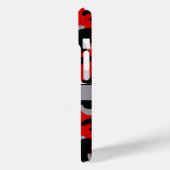 Rotes und schwarzes Tarnmuster personalisiert Case-Mate iPhone Hülle (Rückseite / Links)