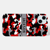 Rotes und schwarzes Tarnmuster personalisiert Case-Mate iPhone Hülle (Rückseite (Horizontal))