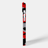 Rotes und schwarzes Tarnmuster personalisiert Case-Mate iPhone Hülle (Rückseite / Links)