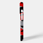 Rotes und schwarzes Tarnmuster personalisiert Case-Mate iPhone Hülle (Rückseite / Links)