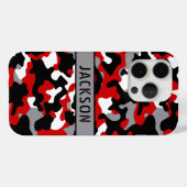 Rotes und schwarzes Tarnmuster personalisiert Case-Mate iPhone Hülle (Rückseite (Horizontal))