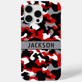 Rotes und schwarzes Tarnmuster personalisiert Case-Mate iPhone Hülle