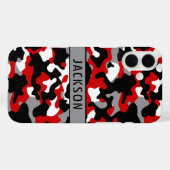 Rotes und schwarzes Tarnmuster personalisiert Case-Mate iPhone Hülle (Rückseite (Horizontal))