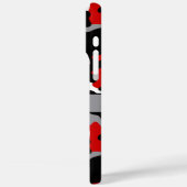 Rotes und schwarzes Tarnmuster personalisiert Case-Mate iPhone Hülle (Rückseite / Links)