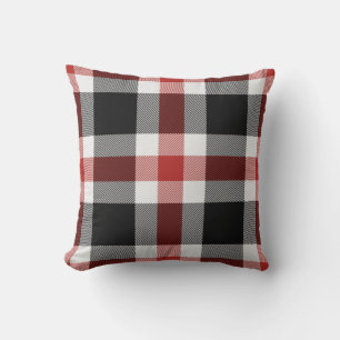 Rotes und schwarzes Tartan-Kissen Kissen