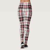 Rotes und schwarzes Tartan-Muster Leggings (Rückseite)