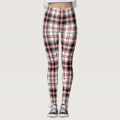 Rotes und schwarzes Tartan-Muster Leggings (Vorderseite)