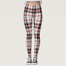 Rotes und schwarzes Tartan-Muster Leggings