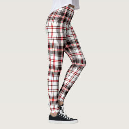 Rotes und schwarzes Tartan-Muster Leggings