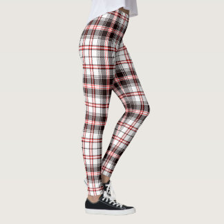 Rotes und schwarzes Tartan-Muster Leggings