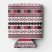 Rotes und schwarzes Tribal-Muster Dosenkühler (Vorderseite)