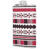 Rotes und schwarzes Tribal-Muster Flachmann (Links)