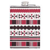 Rotes und schwarzes Tribal-Muster Flachmann (Rückseite)