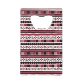 Rotes und schwarzes Tribal-Muster Geldbeutel Flaschenöffner (Vorderseite)