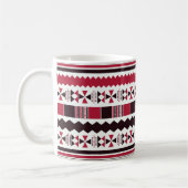 Rotes und schwarzes Tribal-Muster Kaffeetasse (Links)