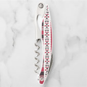 Rotes und schwarzes Tribal-Muster Kellnermesser (Vorderseite)