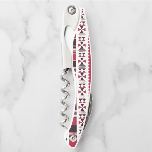 Rotes und schwarzes Tribal-Muster Kellnermesser (Vorderseite)