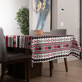 Rotes und schwarzes Tribal-Muster Tischdecke