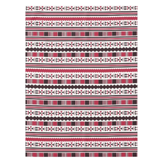 Rotes und schwarzes Tribal-Muster Tischdecke (Vorderseite)