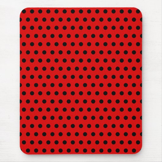 Rotes und schwarzes Tupfen-Muster. Spotty. Mousepad (Vorne)