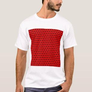 Rotes und schwarzes Tupfen-Muster. Spotty. T-Shirt