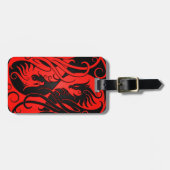 Rotes und schwarzes Yin Yang Phoenix Gepäckanhänger (Vorderseite horizontal)