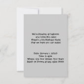 Rotes und Silberes Geburtstagskuchen-Party Einladung (Rückseite)