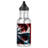 Rotes und Silberes Juliabrot-Fraktal Edelstahlflasche (Rechts)