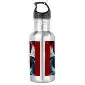 Rotes und Silberes Juliabrot-Fraktal Edelstahlflasche (Rückseite)