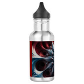 Rotes und Silberes Juliabrot-Fraktal Edelstahlflasche (Links)