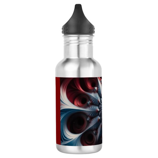 Rotes und Silberes Juliabrot-Fraktal Edelstahlflasche (Links)