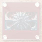 Rotes und Silberes Juliabrot-Fraktal Glasuntersetzer (Rückseite)